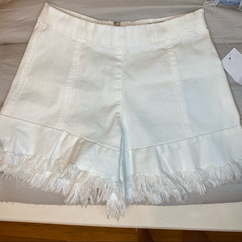 BLANK NYC White ruffle denim shorts NWT